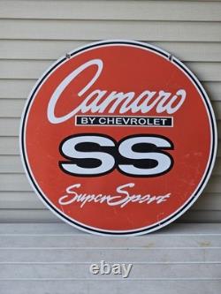 Plaque émaillée double face Chevrolet Camaro SS 30