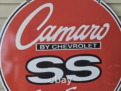 Plaque émaillée double face Chevrolet Camaro SS 30