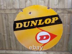 Plaque émaillée double face vintage Dunlop Tire