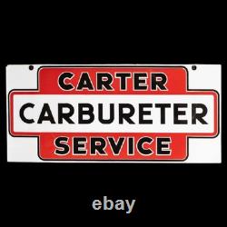 Plaque émaillée en porcelaine Carter Carbureter, taille 42 x 20 pouces, double face