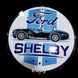 Plaque émaillée en porcelaine Ford Shelby 30x30 pouces double face
