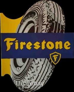 Plaque en émail Porcelian Firestone, dimensions 37x30.5 pouces, double face.