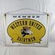 Plaque M&eacute;tallique Double Face &laquo; Membre De Western United Dairymen &raquo;