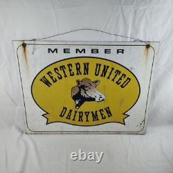 Plaque métallique double face « Membre de Western United Dairymen »