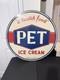 Plaque Publicitaire Double Face En &eacute;mail Porcelaine Pet Ice Cream 30
