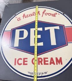 Plaque publicitaire double face en émail porcelaine Pet Ice Cream 30