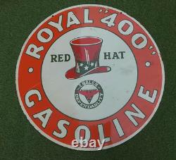 Plaque publicitaire émaillée Red Hat de 30 pouces, double face