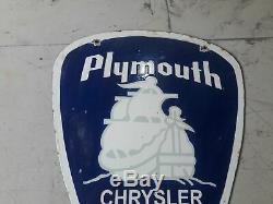 Porcelain Chrysler Plymouth Sign 21,5 X 29,5 Pouces Double Face