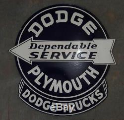 Porcelaine Dodge Plymouth Truck Enseigne Émaillée 30 X 31 Pouces, Double Face D'occasion