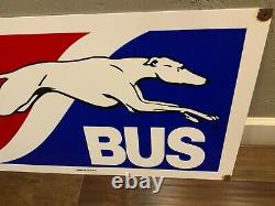 Porcelaine Double Face Greyhound Bus Lines Enamel Sign 36x 20 Taille Inches