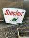 Porcelaine Gas & Oil Ancienne Double Face Sinclair Original Dsp 7 'vintage Patine