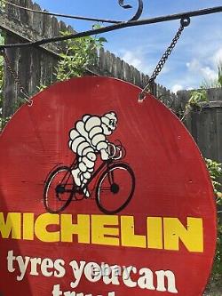 Porcelaine Michelin Double Face Publicité Signe 30 Pouces? Navire Rapide