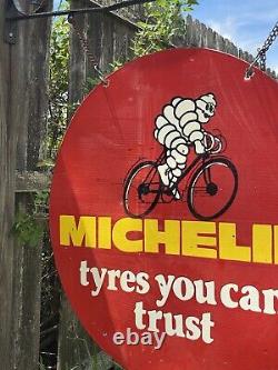 Porcelaine Michelin Double Face Publicité Signe 30 Pouces? Navire Rapide