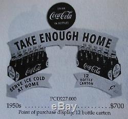 Publicité Originale En Carton Découpé À Double Face Coca-cola, Vers 1954