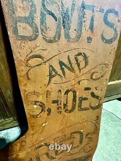 Rare Antique double sided metal boot makers trade sign Repair Shoes Americana	 <br/>  <br/>	
Rare Antique double sided enseigne commerciale en métal de cordonnier Réparer les chaussures Americana