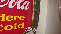Rare Bride Coca Cola Coca Des Années 1930 Signe Original Recto-verso Rafraîchir Vous-même