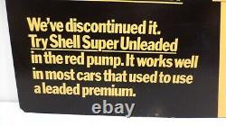Rare Des Années 1970 Shell Gasline Plastique Gaz Pump Face Double Sided Sign Oil Original