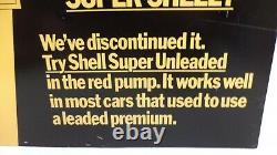 Rare Des Années 1970 Shell Gasline Plastique Gaz Pump Face Double Sided Sign Oil Original