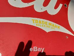 Rare Double Face Coca Cola Drug Store Porcelaine Signe 60 L X 42 T 1934 États-unis