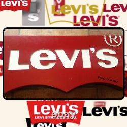 Rare Double Sided Genuine Vintage Levis Jean Shop Display Logo Advertising Sign