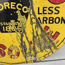 Rare Original Coreco Gasoline Double Sided Porcelain Sign Gas Oil Advertising
 <br/>
 
	<br/>		 Traduction en français : <br/>Rare Original Coreco Gasoline Double Face Enseigne en Porcelaine Publicité de Gaz et d'Huile