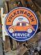 Rare Plaque En Porcelaine Vintage Double Face Pour Service Volkswagen