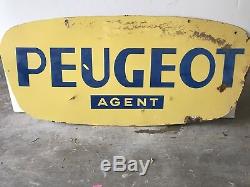 Rare Signe Vintage En Porcelaine Peugeot Agent Vintage
