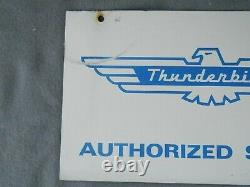 Rare Vintage Double Sided Metal Thunderbird Service Autorisé Sign Estate Trouver