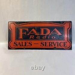 Rare Vintage Fada Radio Service De Vente De Porcelaine Double Côté Dsp