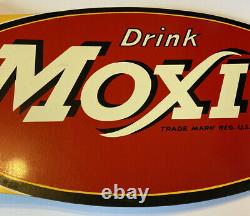 Rare Vintage Original Moxie Soda Sign Drink Moxie Panneau Bride Double Face