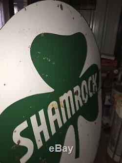 Rarevintage Shamrock Huile Et Porcelaine Signe Gaz Double Face 1950 6 Pied De Page De Nice