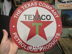SIGNE FLANGE DOUBLE FACE DES PRODUITS PÉTROLIERS TEXACO STYLE VINTAGE ANNÉES 1930