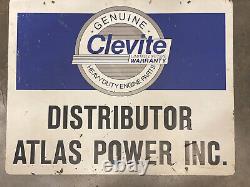 Signal Clevite, Vintage Automotif Publicité, Puissance Atlas, Double Sided, 28x22 Large