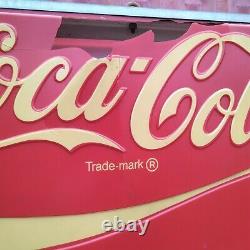 Signe D’annonce Double Face À Double Face Suspendu De Coca-cola Vintage