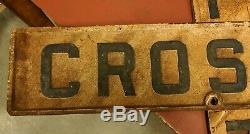 Signe De Crossbuck Crosstuck Double Face Ferroviaire 48 Vtg Original 48