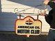 Signe Suspendu À Double Face De La Publicité Des Années 1960 American Oil Motor Club Amoco