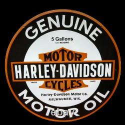 Signe en Émail Porcelaine Harley-Davidson 30x30 Pouces Double Face