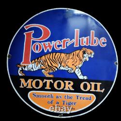 Signe en émail Porcelain Powerlube 30x0 pouces double face