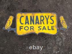 Signe en émail de porcelaine Canarys 36x16 pouces double face