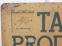 Signe en métal double face Vintage SOCONY VACUUM Tavern Products