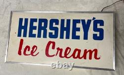 Signe lumineux à double face ouvert Hershey's Ice Cream vintage fonctionne