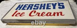 Signe lumineux à double face ouvert Hershey's Ice Cream vintage fonctionne