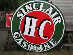 Sinclair Essence Hc Dsp Porcelaine Double Face Panneau D'origine 6 Ft Rond Vintage