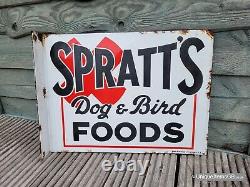 Spratts À Brange À Double Face Original Chien & Bird Foods Enamel Signe 16x12