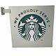 Starbucks Publicité Plaque Métallique Retail Nous Servons Fièrement Siren Double Face
