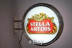 Stella Artois Beer Pub Double Face Bar Mur Connectez-vous Rare Lumière