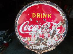 Super Rare Signe Lollipop Porcelaine Double Face Vintage Original Coca Cola