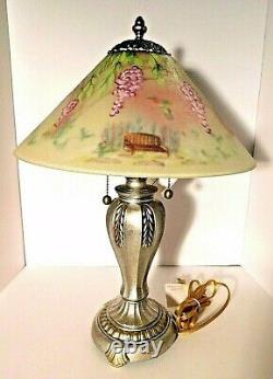 Superbe Fenton Dual Sided Hand Painted Glass Shade Hummingbird Lamp Signed Nwt