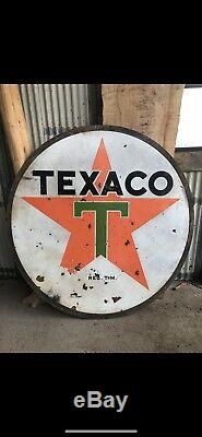 Texaco Double Face Porcelaine, Vintage Sign, Souvenirs Gas & Oil