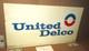 United Delco - Enseigne Oscillante Double Face Ancienne Originale Vintage, Grande Et Lourde, 36